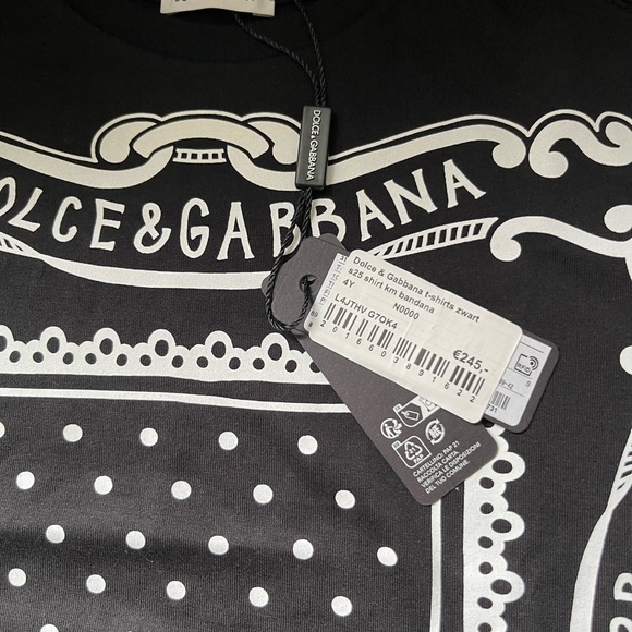 Dolce & Gabbana Kids Black and White Bandana Print Tee - Picture 3 of 4